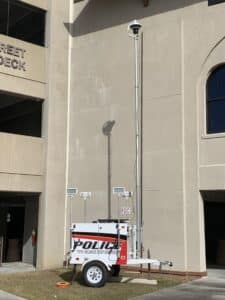 Mobile police surveillance unit with paneumatic telescopic mast and ratt multisensor camera at valdosta state university