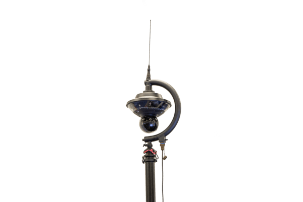 RQ610 multi-sensor PTZ camera mounted on a RATT pneumatic telescopic mast with integrated P25 antenna.