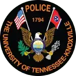 University of Tennessee Police Department badge logo with orange and white text.