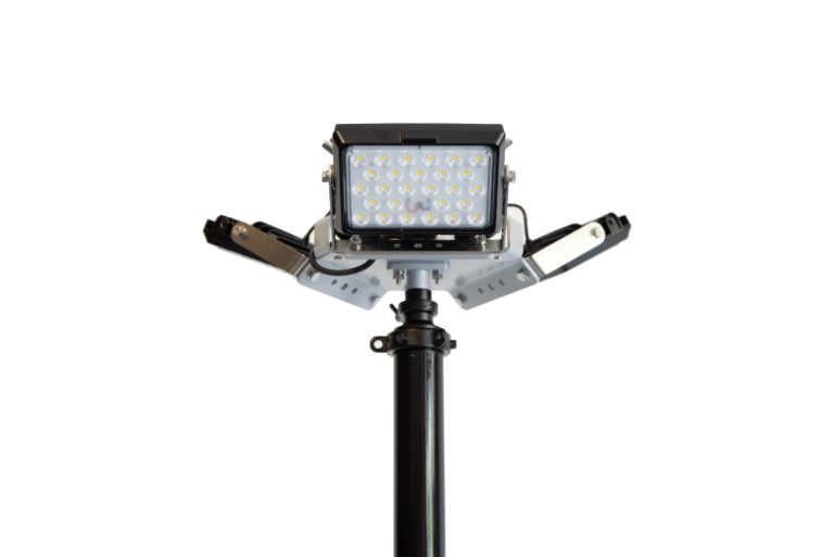 Adjustable LED Floodlight Mounted on a Mast