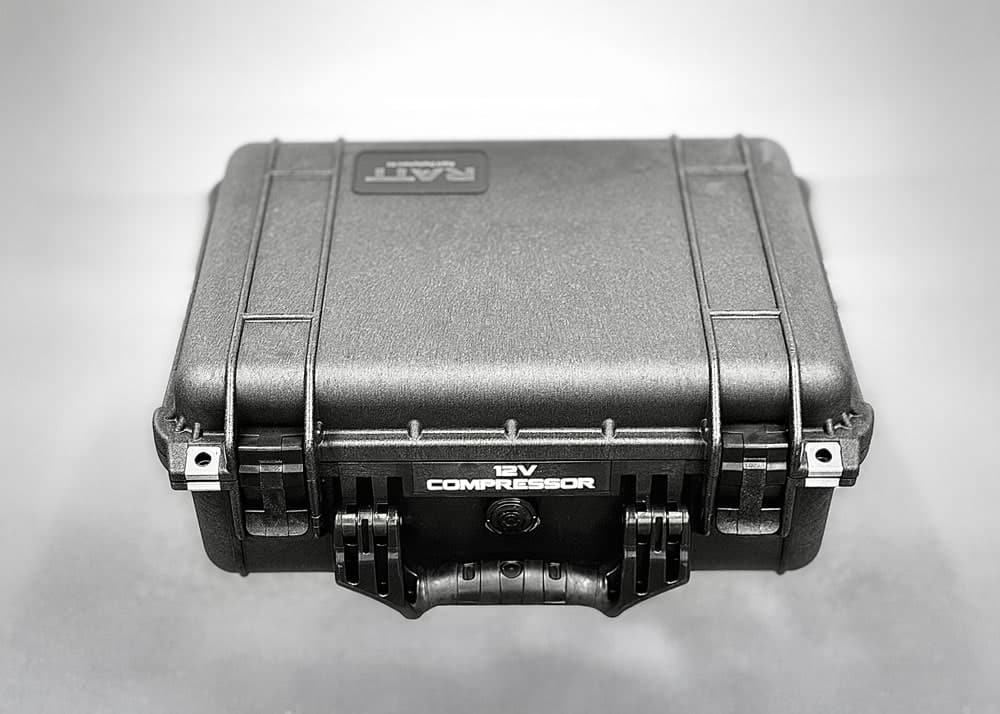 Closed 12V electric compressor case used with The RATT system