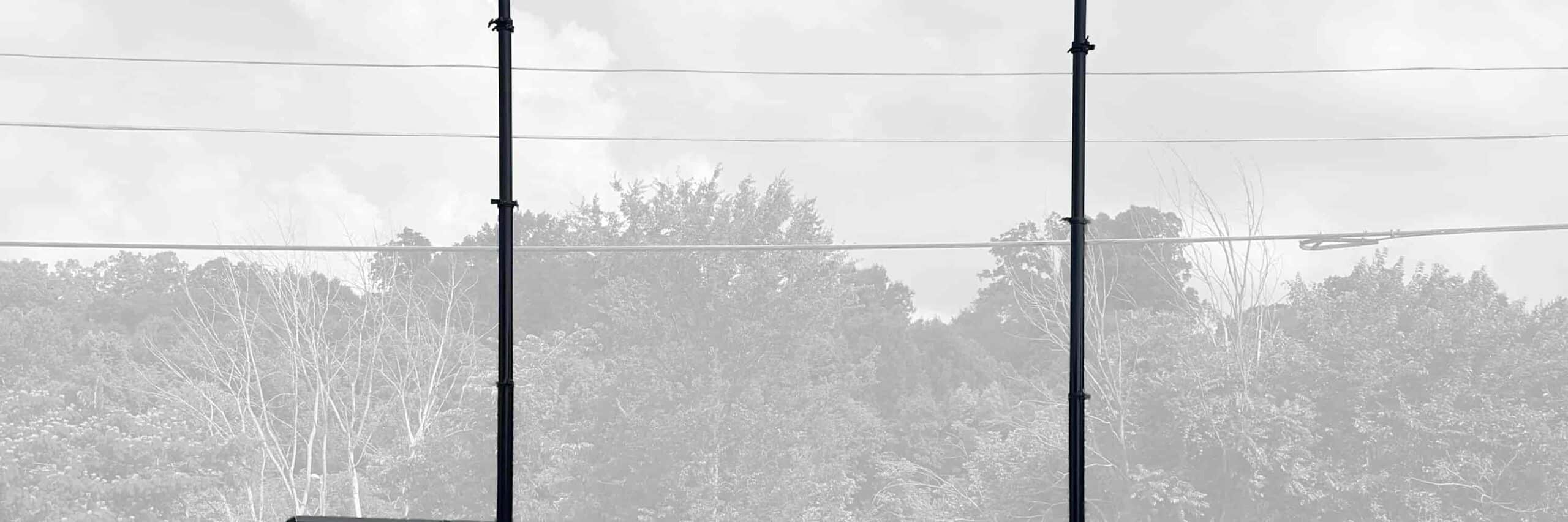 Extended telescopic mast supporting surveillance cameras