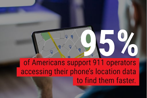 Smartphone displaying a map with location pins showing phone location tracking